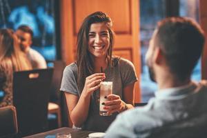 Loving Couple In Cafe photo