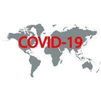 covid 19 virus on world map vector