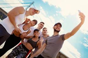 Successful Sports Team On The Beach photo