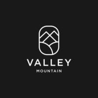 diseño de ilustración de vector de plantilla de logotipo de montaña de valle