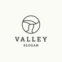 Valley mountain logo template vector illustration design