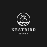 Nest bird logo icon design template vector