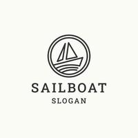 Sailboat logo icon design template vector
