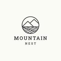 Valley mountain logo icon design template vector