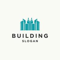 Building logo icon flat design template vector