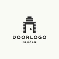 Door logo icon flat design template vector