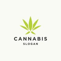 Ilustración de vector de plantilla de diseño de icono de logotipo de cannabis