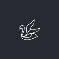 Swan logo vector icon line illustration