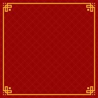 chinese frame background with pattern in red vector