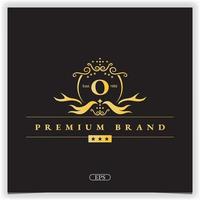 letra o logo dorado plantilla elegante premium vector eps 10