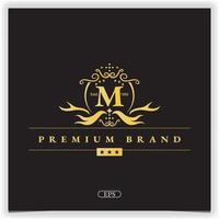 letra m logo dorado plantilla elegante premium vector eps 10