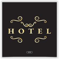 logotipo de hotel de oro simple plantilla elegante premium vector eps 10