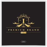 letra i golden logo premium elegante plantilla vector eps 10