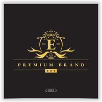 letra e logo dorado plantilla elegante premium vector eps 10