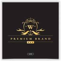 letra w logo dorado plantilla elegante premium vector eps 10