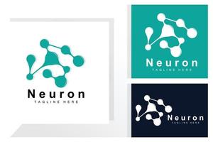 Neuron Logo Design Vector nerve cell illustration Molecular DNA health brand