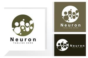 Neuron Logo Design Vector nerve cell illustration Molecular DNA health brand