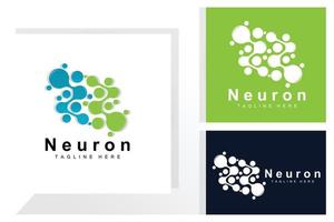 Neuron Logo Design Vector nerve cell illustration Molecular DNA health brand