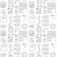 Doodle business and management vector seamless pattern