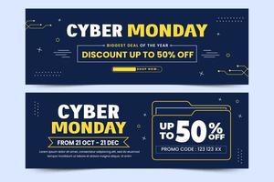 Cyber Monday banner ads design template vector