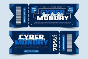 Cyber Monday voucher or coupon design template vector