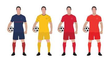 football cup Group d Team and  their team kit vector