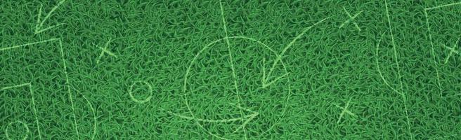 Panoramic green background realistic grass football turf with markings - Vector