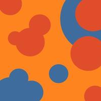 Bright background with orange and blue color bubbles vector