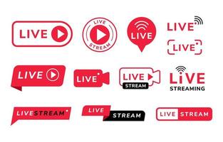 Live Stream Icon Set vector