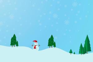 landscape with christmas tree vector