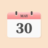 calendario - 30 de mayo icono ilustración aislada vector señal símbolo