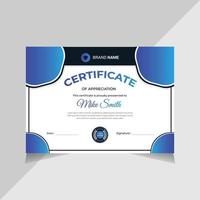 diseño de certificado, plantilla de certificado de graduación vector gratis