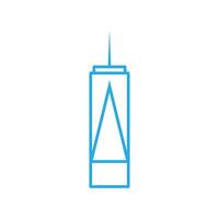 eps10 blue vector One World Trade Center icon isolated on white background. Freedom Tower in New York City symbol in a simple flat trendy modern style for your website design, logo, and mobile app