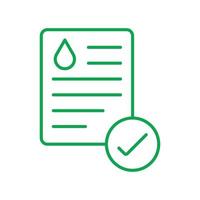 eps10 green vector blood test result line art icon isolated on white background. blood test report outline symbol in a simple flat trendy modern style for your website design, logo, and mobile app