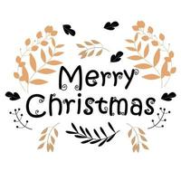 Merry Christmas Background with Typography vector