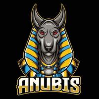 anubis mascot esport logo design vector