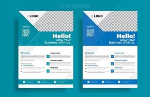 Corporate business flyer template with blue geometric shapes, Poster flyer pamphlet brochure cover design layout space for photo background, vector illustration template, Creative modern vector flier.