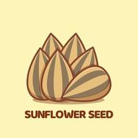 ilustración de icono de vector de dibujos animados de semilla de girasol aislado
