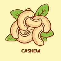 Cashew Seed cartoon vector icon illustration isolated