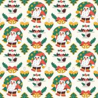 Seamless pattern with cute Christmas elements vector