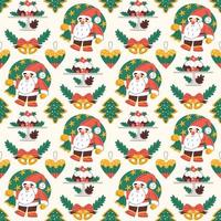 Seamless pattern with cute Christmas elements vector