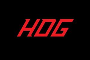 diseño de logotipo de letra y alfabeto hdg vector