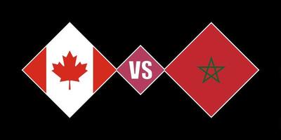 Canada vs Morocco flag concept. Vector illustration.