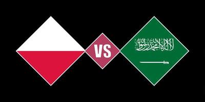 Poland vs Saudi Arabia flag concept. Vector illustration.