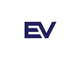 EV VE logo design vector template