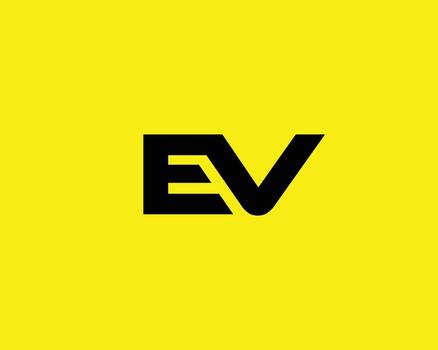 plantilla de vector de diseño de logotipo ev ve