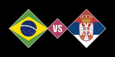 Brazil vs Serbia flag concept. Vector illustration.