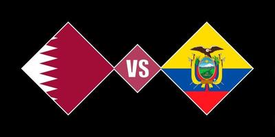 Ecuador vs Qatar flag concept. Vector illustration.