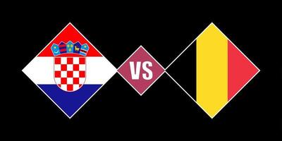 Croatia vs Belgium flag concept. Vector illustration.