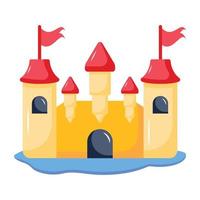 A flat icon of the castle vector